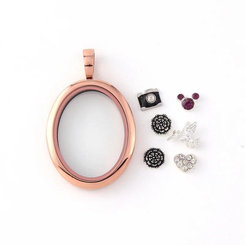 Vinnie дизайн ювелирных изделий Овальный медальон магнитное стекло нержавеющая