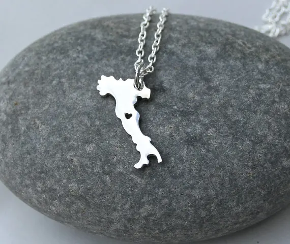 Ожерелье в виде карты Европы Италии|map necklace|love heartlove heart necklace |