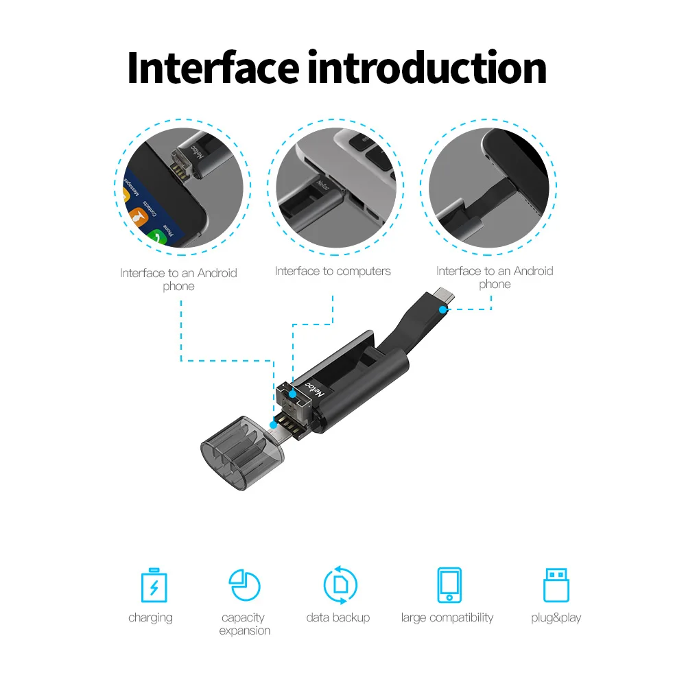 Netac U295 двойной Micro USB зарядный флеш-накопитель черный 16 ГБ 32 64 2 0 флэш-диск USB2.0 OTG