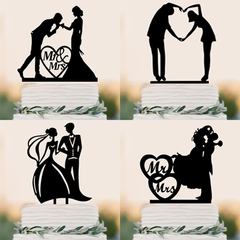 Свадебный торт Топпер невесты жениха Mr &amp Mrs Свадебные украшения акриловые