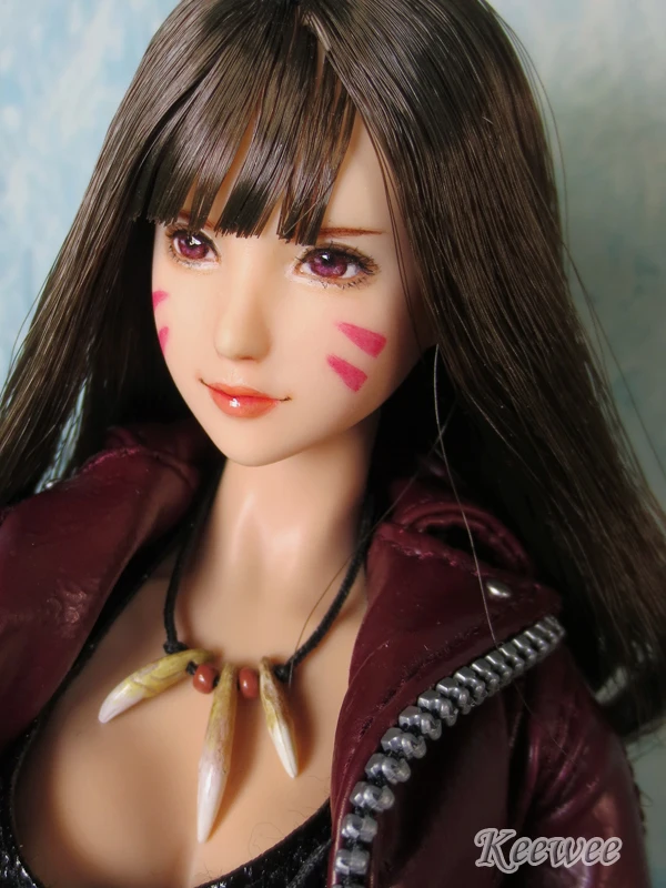 Estartek ручная краска на заказ 1/6 Obitsu KE35 игровой персонаж DVA голова лепить для 12 дюймов UD кукла экшн Фигурка DIY