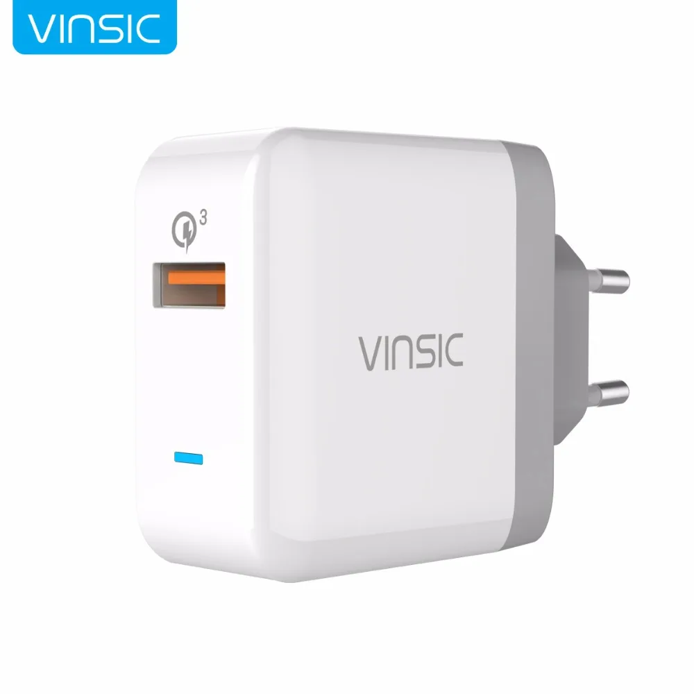 Vinsic Quick ChargeQC3.0 зарядное устройство для телефона настенное мини путешествий