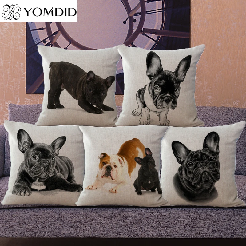 

Панель в форме французского бульдога собака серии чехол для подушки европейский стиль Декоративная Подушка Чехол хлопок, Болье cojines decorativos ...