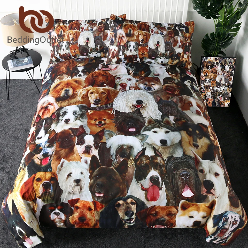 Комплект постельного белья для 3D собак Детский набор пододеяльников домашний