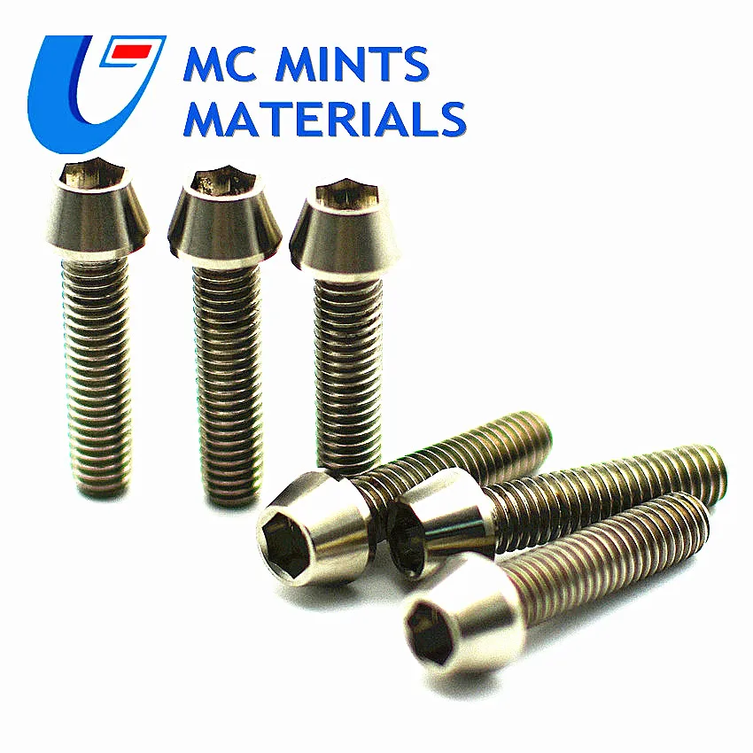 Титановые болты M6 x 10 16 18 20 25 30 35 40 45 50 65 мм шестигранный ключ с конической головкой