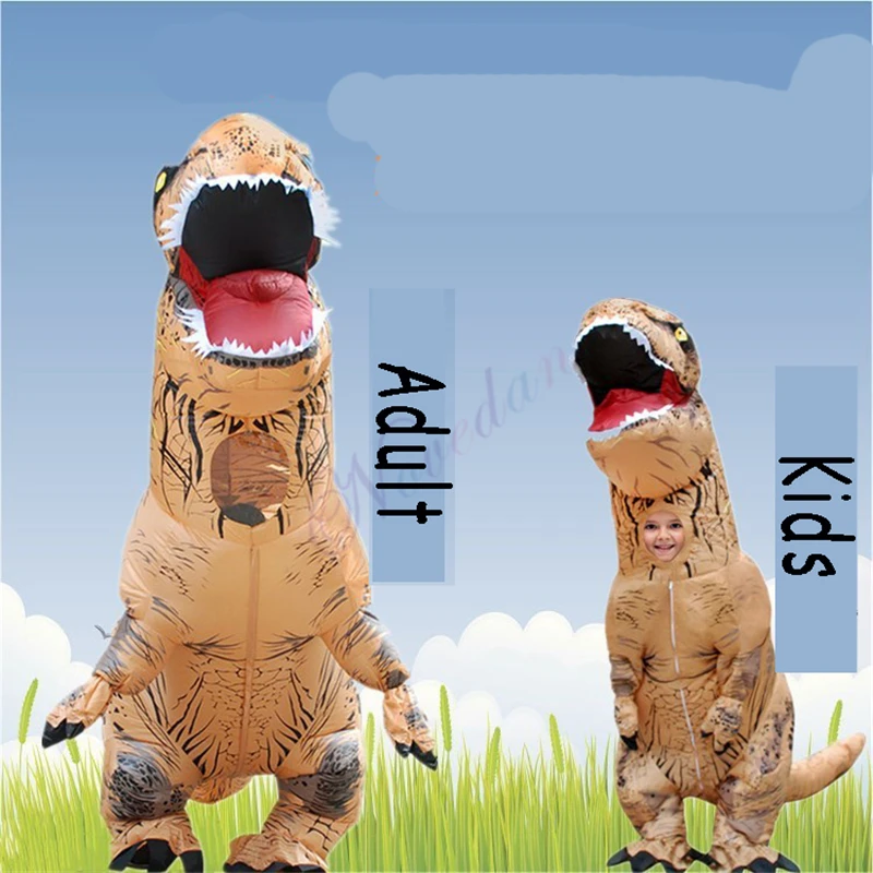 Надувной костюм динозавра для взрослых и детей, костюм T REX, маскарадный костюм, маскарадный костюм на Рождество и Хэллоуин для мужчин и женщин