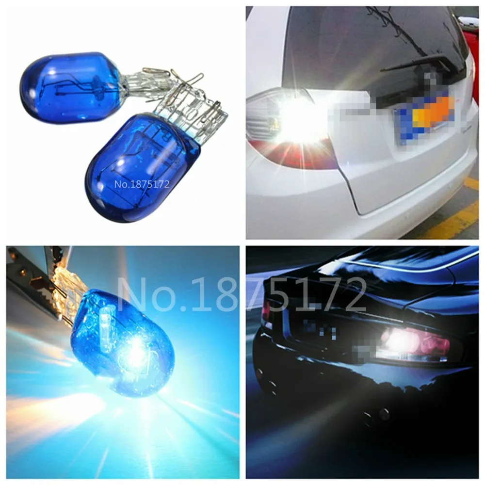 4 шт. 580 7443 1891 W21/5 Вт T20 W3x16q ксеноновый синий стеклянный автомобильный светильник 12