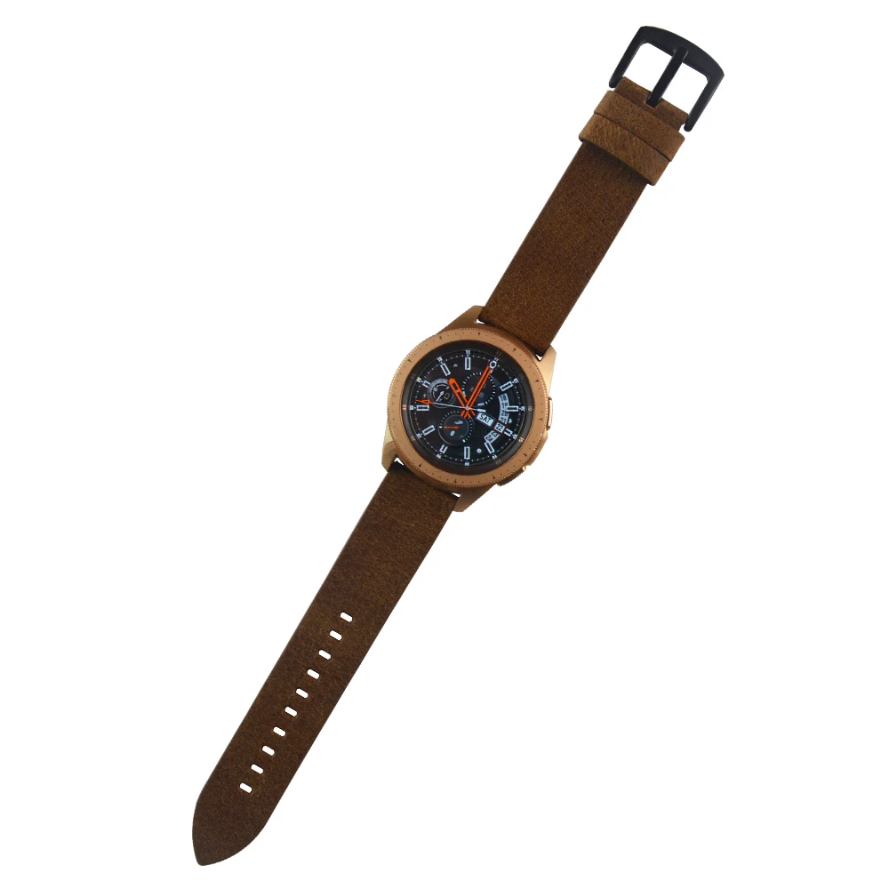 Для мужчин/Для женщин ремешок для наручных часов для samsung Galaxy Watch 42 мм/46 мм/Активный 2 40 мм 44 22/20 мм черный/коричневый кабели зарядных устройств с поясом