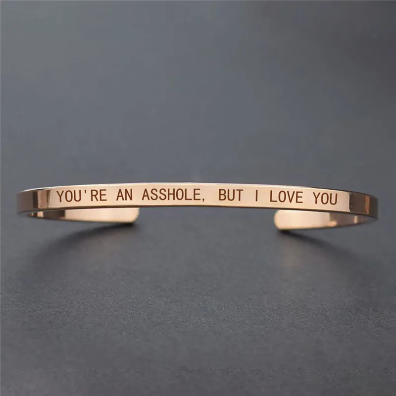ROSE GOLD Браслет для пары YOU'RE MY FAVORITE с гравировкой, персонализированный Браслет-манжета, женские модные ювелирные изделия, подарок на День святого Валентина для влюбленных - Окраска металла: ROSE GOLD