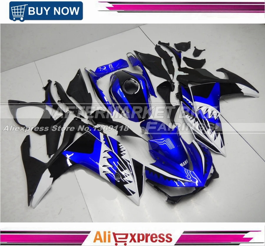 Синий наклейки Акула полный YZF R3 Кузов для Yamaha R25 инъекции Обтекатели 2015 2016|yzf r3|yamaha