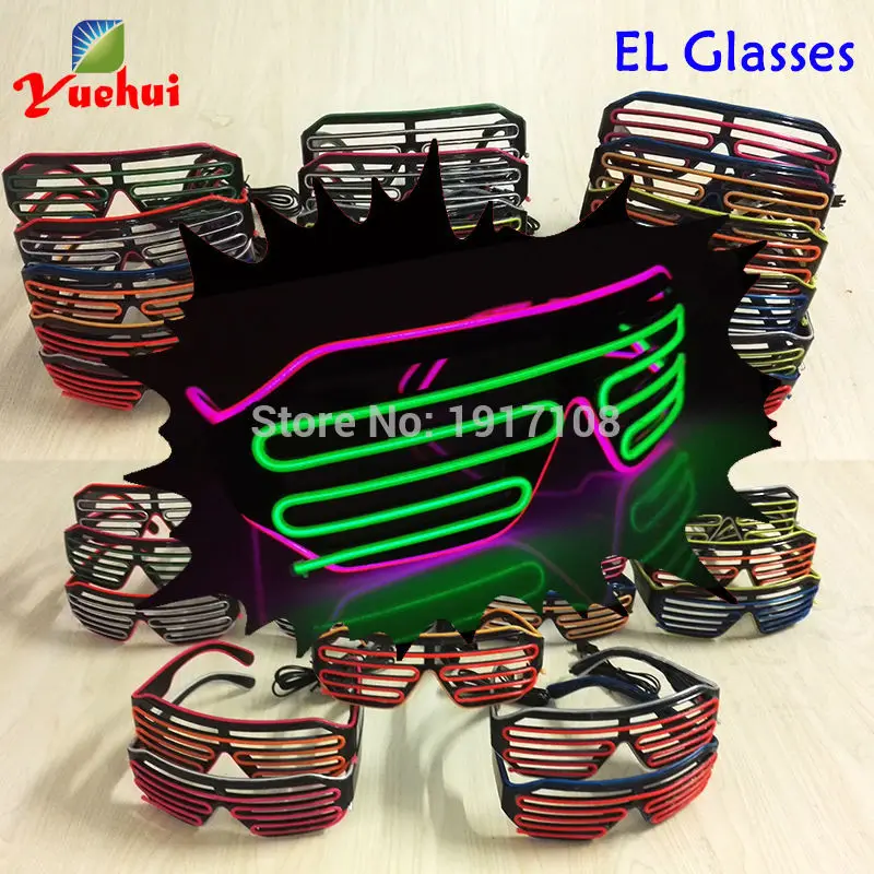 Модные Двухцветные светодиодные очки с затвором 17 видов декоративные активным
