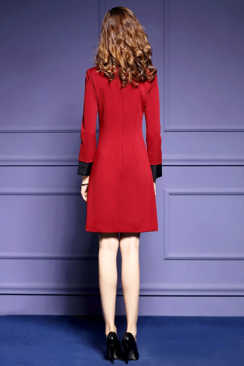 

2017 Fashion Women High Quality Embroidery Dress Slim Sexy Long Sleeve Dress Female Noble Elegant Temperament Party Dresses