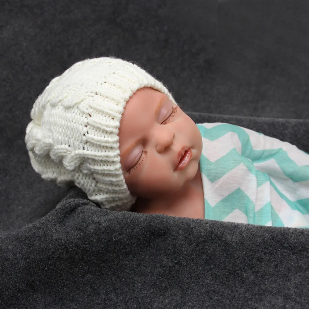 Newborn Hat warm winter baby wool hat hedging boy and girl small cap Cable Knit Beanie hats newborn photography props | Детская одежда
