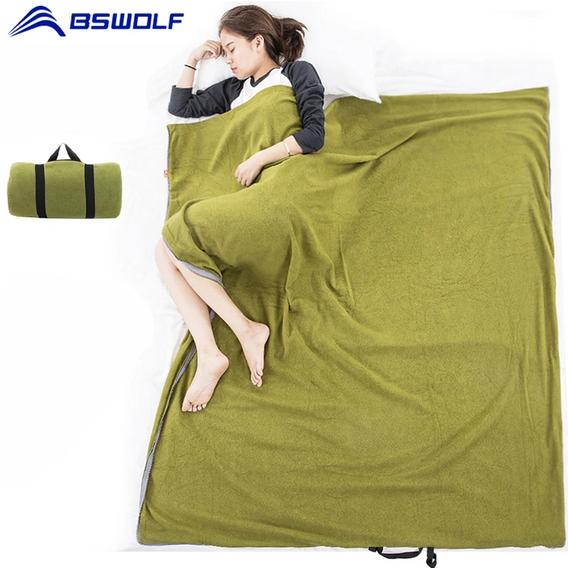 BSWolf Ultra-light Polar Fleece Sleeping Bag Portable Outdoor Camping Tent Bed Travel Thicken Warm Liner Anti-dirty | Спорт и