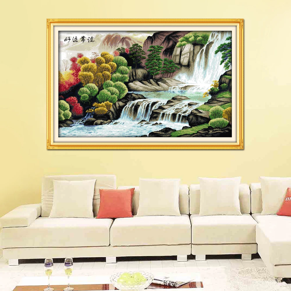 Your Gift Landscape Needlework F184 14CT 11CT Counted and Stamped Home Decor Good Luck Always China Cross Stitch kits |