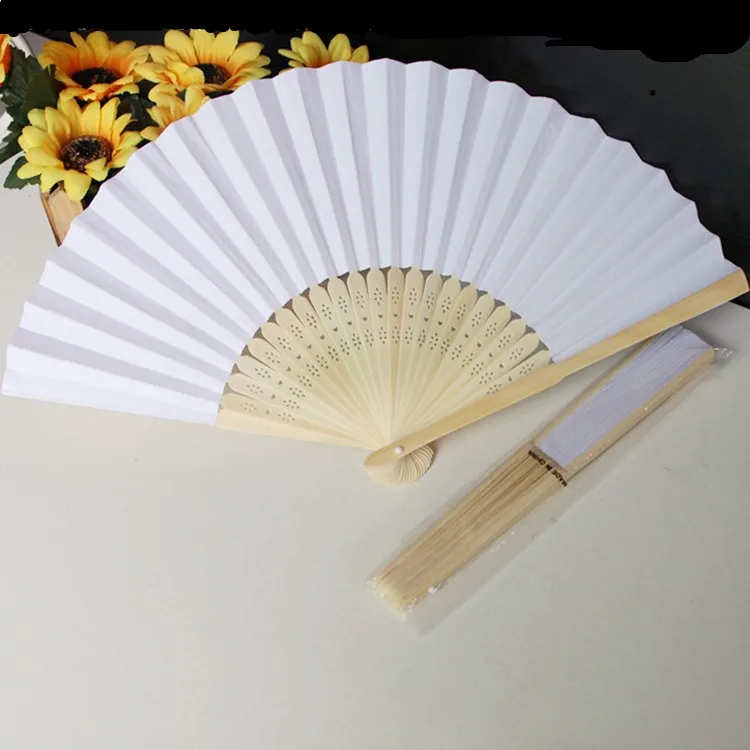 

Durable Vintage Handhold Hand paper Fan Folding Bamboo fan For Party Wedding Dancing Supplies decor summer Gift