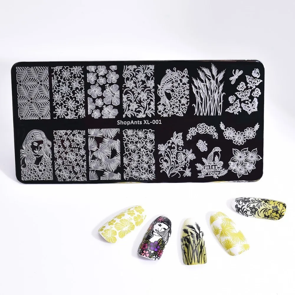 1 шт. пластины для штамповки ногтей из нержавеющей стали винтажная мраморная