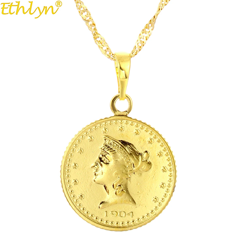 Ethlyn 1904 имитация золота в долларах США коллекция украшений для монет кулон и