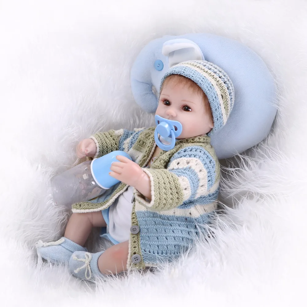 NPK 16&quot Reborn Silicone baby dolls With Cotton Body Dressed in Nice Sweater Lifelike newborn babies girls toys | Игрушки и хобби