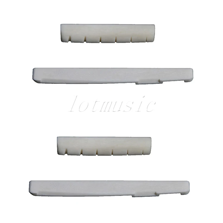 

2Sets 6 String Folk Guitar Bone Bridge Saddle and Nut Real Bone Guitar Parts