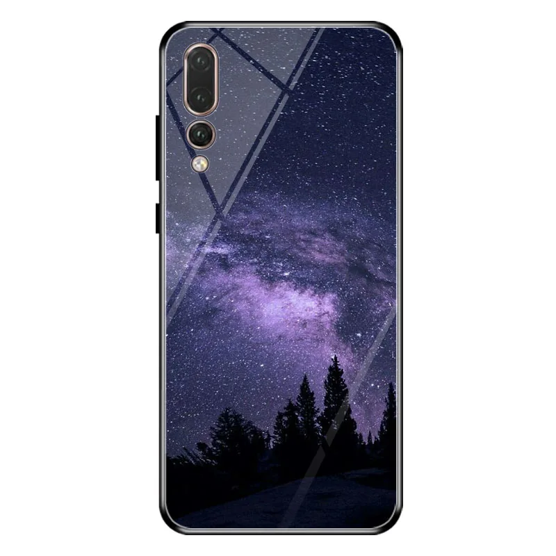 Стеклянный чехол для huawei P20 Pro из закаленного стекла противоударное покрытие