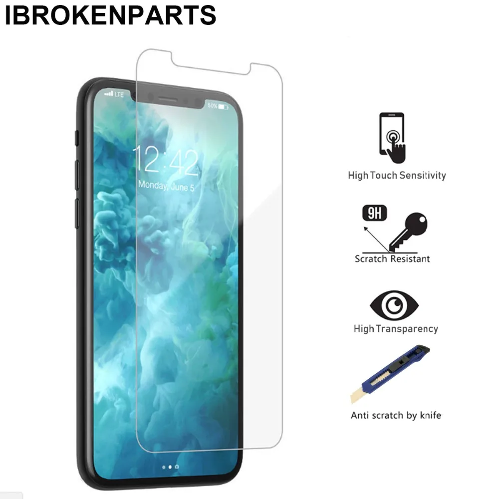10 шт. 9H для iPhone 7 8 Plus X XR XS Max Защитная пленка экрана 6 6S 6Plus 5 5C 5S 4 4S|screen protector|tempered glass