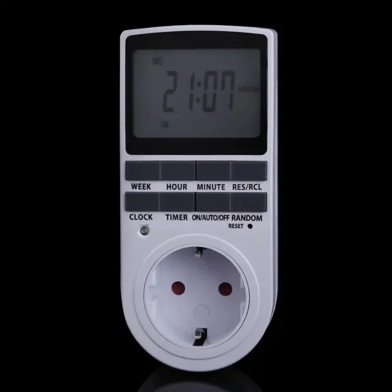 ЕС Plug портативный вставной цифровой таймер 24h 7 дней в неделю с ЖК-дисплеем для внутреннего прибора огни/ТВ/ПК/вентиляторы/кухня - Цвет: EU