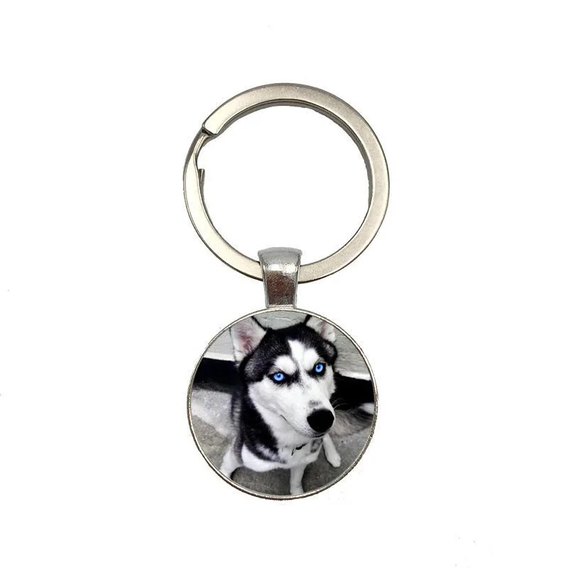 Хаски Keychian мультяшный брелок милые животные Sleutelhanger Cool Glass Maken Brelok Bag Car Fashion Keyring |