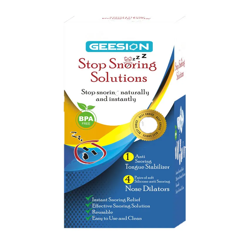 

5pcs Stop Snoring Device Anti-Snoring 1 Tongue Retainer + 4 Stop Snore Nose Vent Breathe Aid Sleeping Stop Snoring Equipment