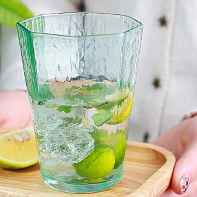 Европейские бессвинцовые Восьмиугольные бокалы для вина розовые зеленые