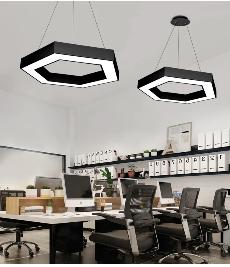 Led простая креативная офисная люстра офисный подвесной светильник инженерный