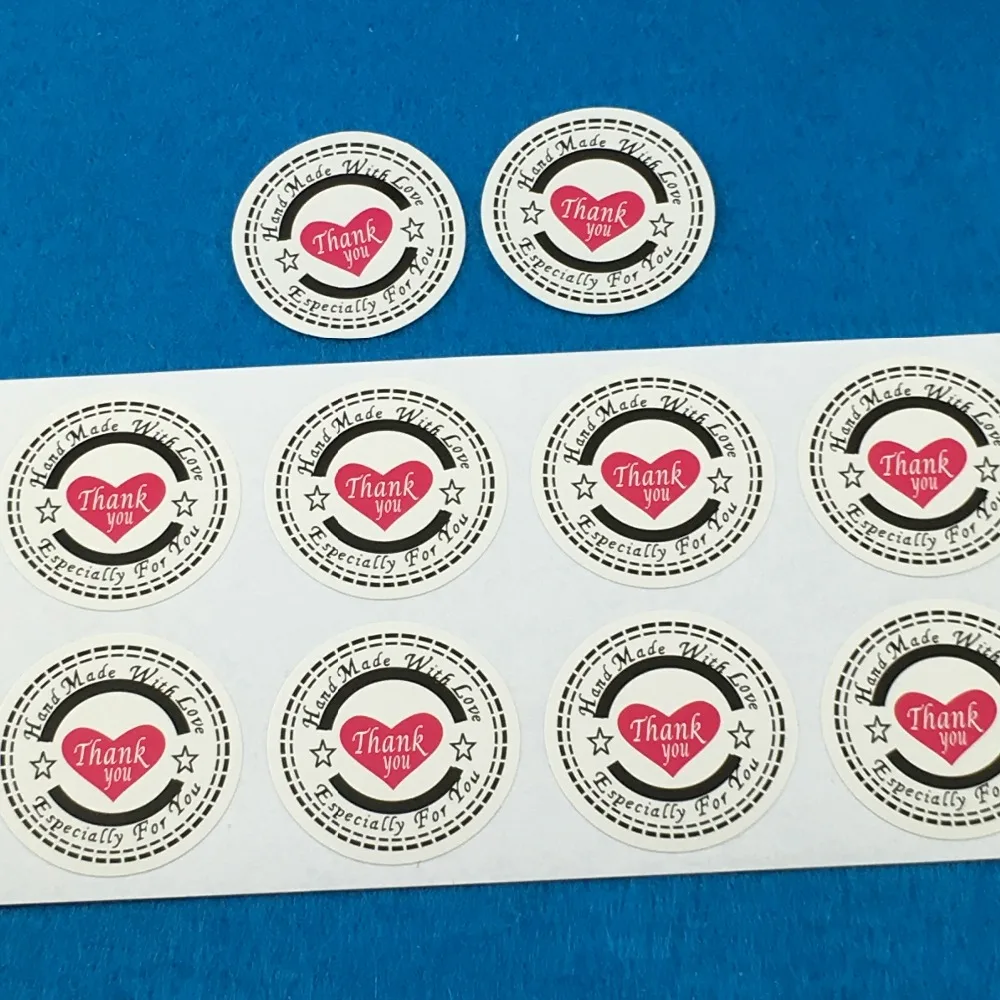 60 шт спасибо красное сердце белая наклейка подарочная печать наклейки для