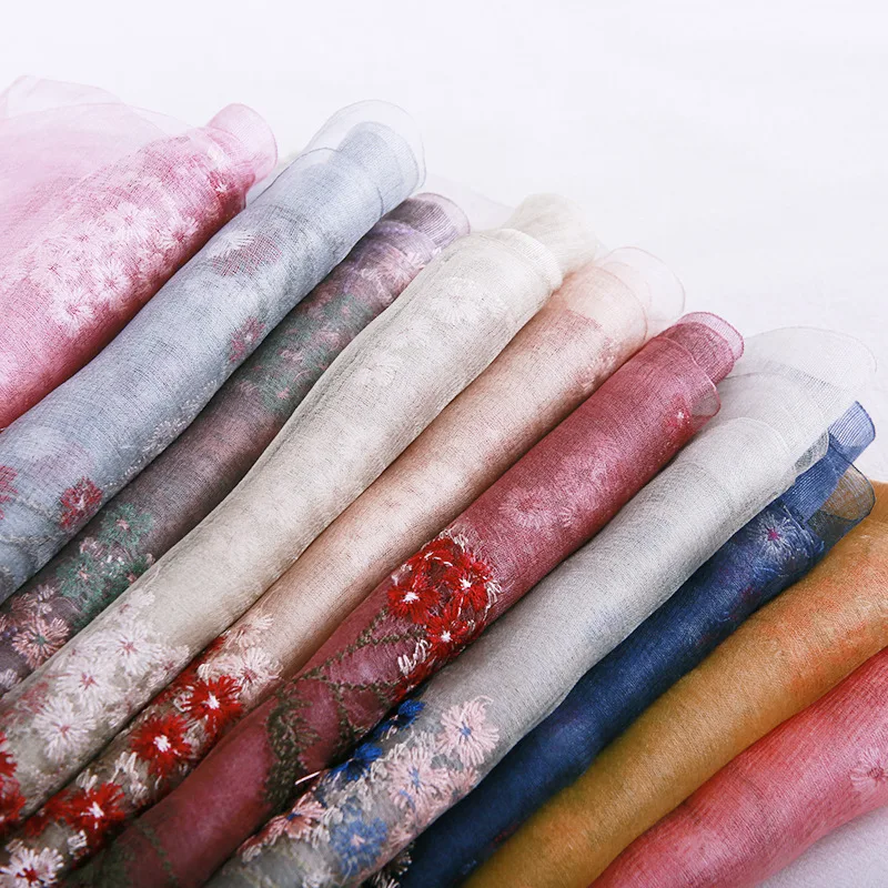 Роскошный бренд новинка 2019 женские шелковые шарфы Модный женский шарф с вышивкой