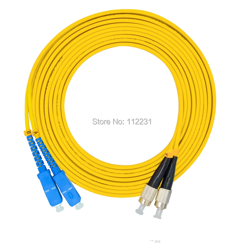 15Meters SC to FC Singlemode Duplex Optical Fiber Patch Cord Cable SC/PC-FC/PC 3.0mm 9/125 SC-FC 15M | Мобильные телефоны и