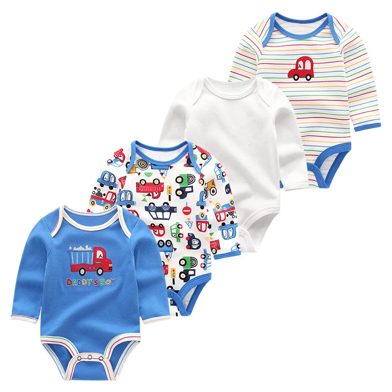 Summer New style baby rompers Long sleeve Newborn Infant Baby Boy Girl clothes Cute Cartoon Printed Jumpsuit Climbing Clothing | Детская