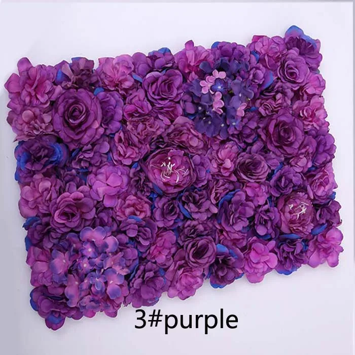 3 purple 40x60 см искусственный цветочный фон для свадьбы День рождения, детский душ вечерние Декор стены романтичное украшение для свадьбы шелк роза - Цвет: 3 purple