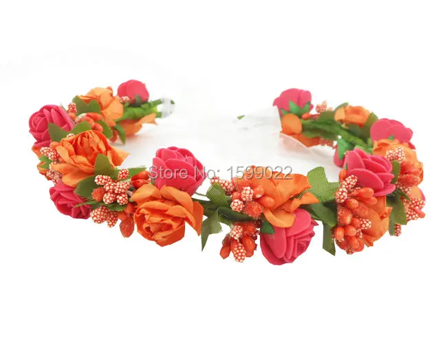 Регулируемая Цветочная корона для девочки повязка на голову свадьбы деревенский