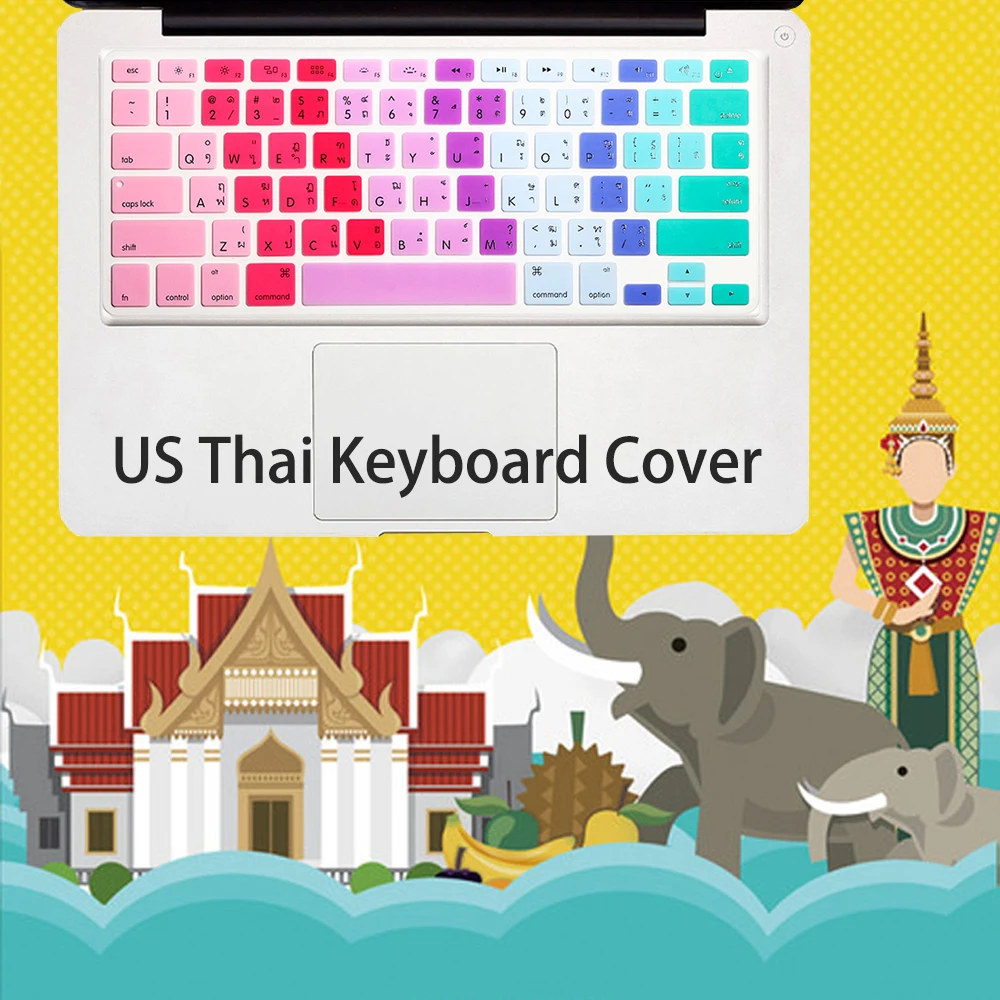 Тайский Тайланд силиконовый чехол для клавиатуры Apple macbook Air Pro Retina 13 15 17 защитный