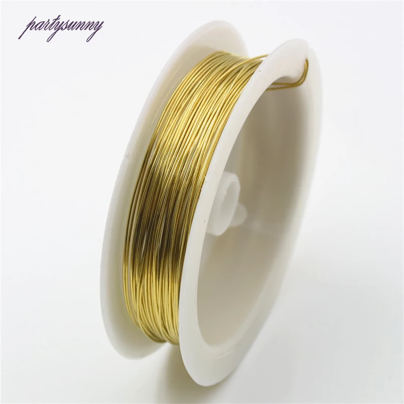 PF 0.2 до 1 мм рулон Золотой/Серебряный сплав меди провода для браслета ювелирных