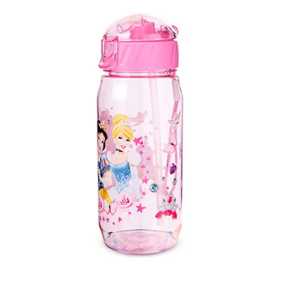 Princess Pink Экологичные детские бутылки для питьевой воды с героями мультфильмов, без бисфенола, тритановая соломенная детская бутылка, детский чайник, портативная Спортивная бутылка - Цвет: Princess Pink