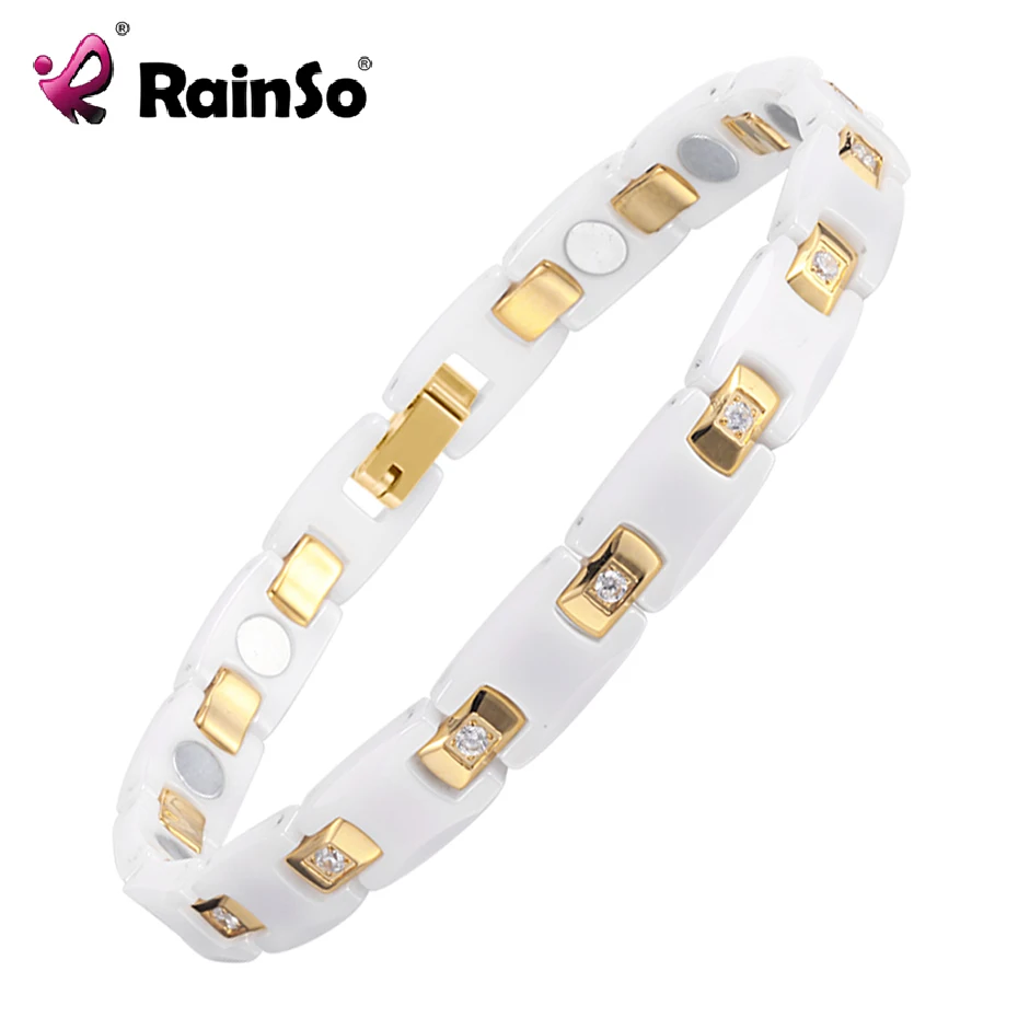 RainSo золото platef для женщин Jewelry Магнитный Керамика браслет с здоровья элементы best