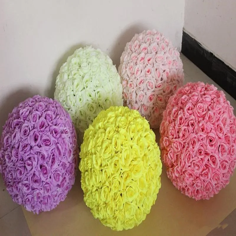 Горячая 2"(50 см) большой шар для поцелуев Искусственные Шелковые шары из цветов розы ремесло орнамент для домашнего декора свадьбы центральный