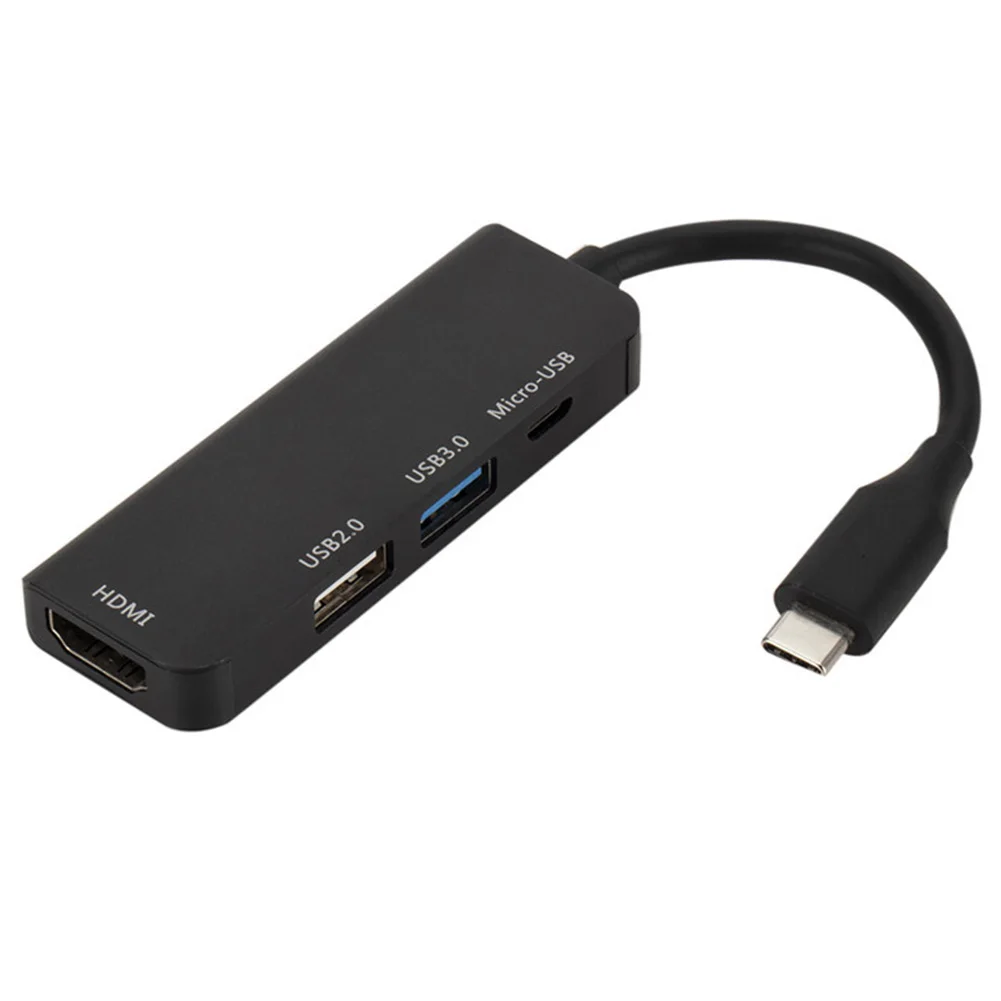Металлический концентратор USB 3 0 2 адаптер 4 порта Tpye-C для микро игры HDMI черный