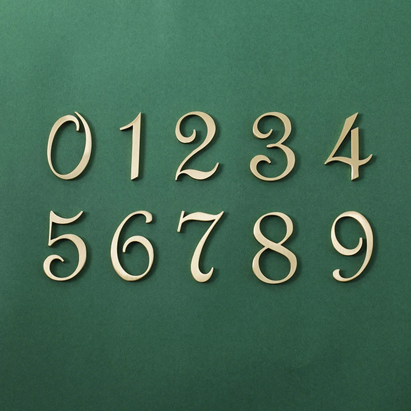 1 х латунные таблички с цифрами для дома декоративная цифровая дверная табличка