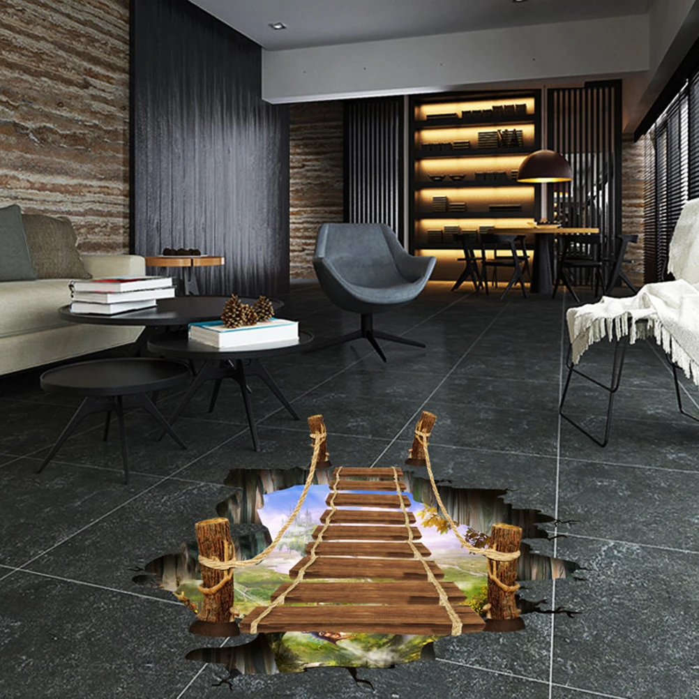 3D стены Стикеры Творческий плавающей мост разводной Настенная Home декоративные