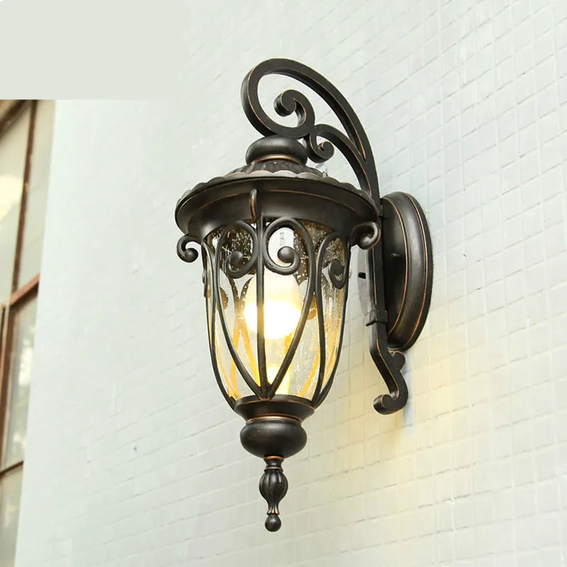 Винтажный Европейский коттедж Водонепроницаемый стеклянный Железный настенный