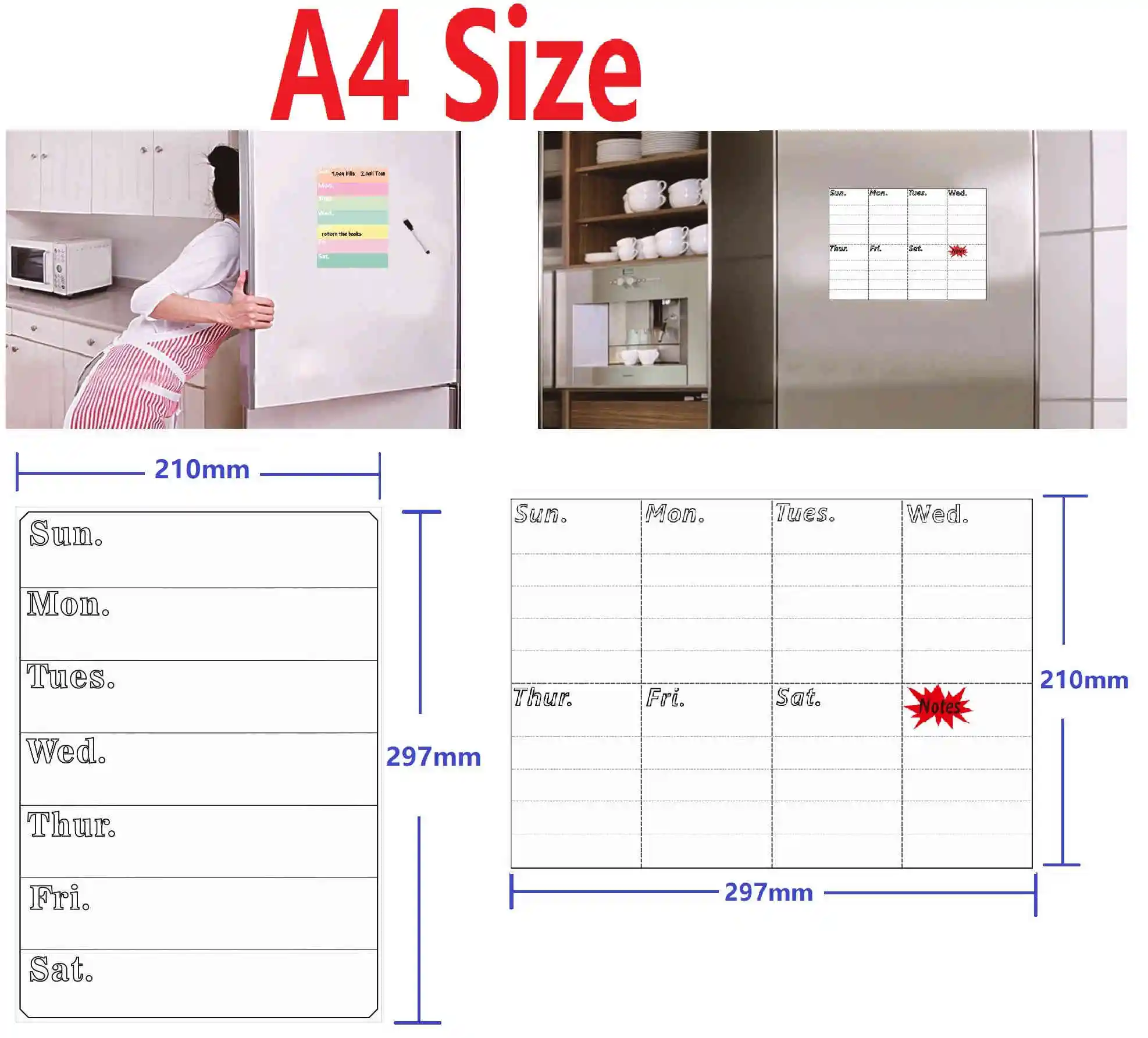 А4 Размер Магнитная еженедельник доска сухой вытирать день планировщик