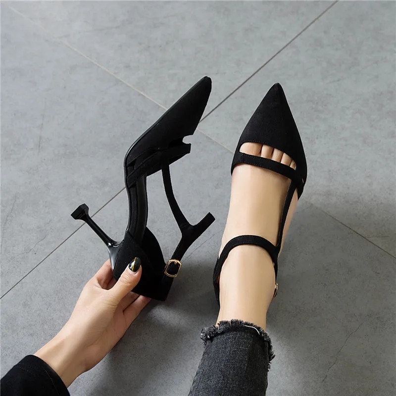2019 г. Новые летние туфли на высоком каблуке-шпильке женская обувь с острым носком