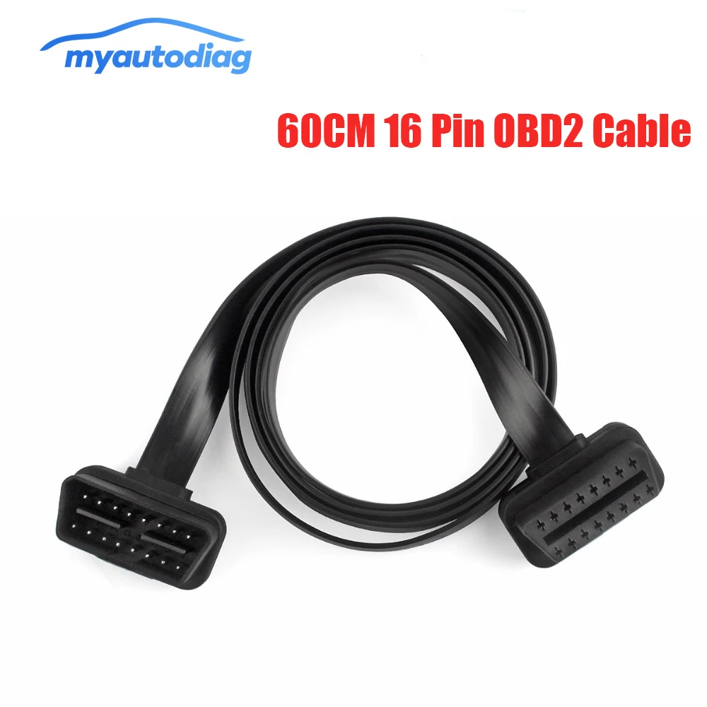Новый Удлинительный шнур OBD2 OBDII 60 см 16Pin ELM327 штекер удлинитель OBD 2 автомобильный