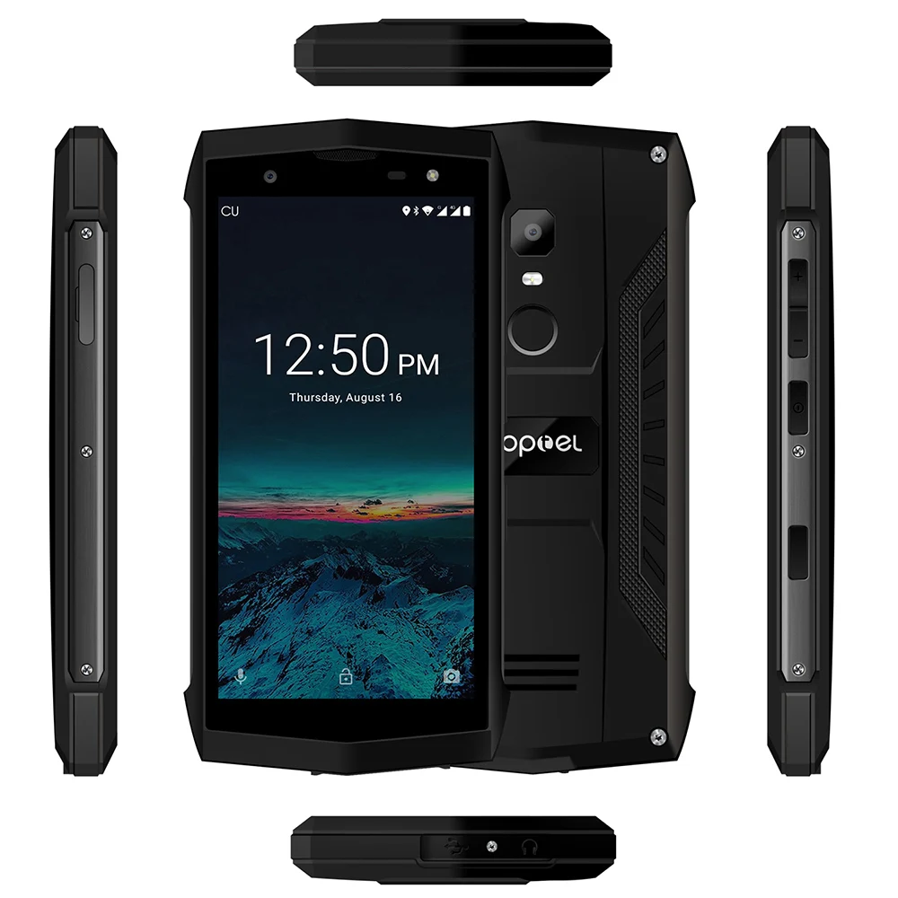 POPTEL P8 4G LTE прочный телефон IP68 Водонепроницаемый Пылезащитный для лица ID 5,0 дюймов 3750 мАч Android 8,1 16 Гб NFC 5MP+ 8MP смартфон